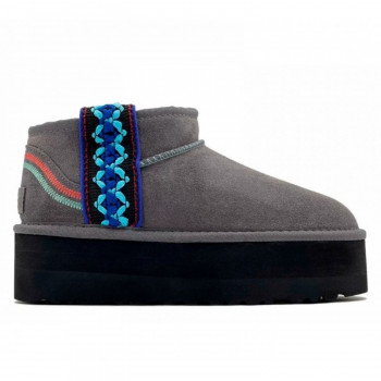 UGG Classic Ultra Mini Braid Platform Grey